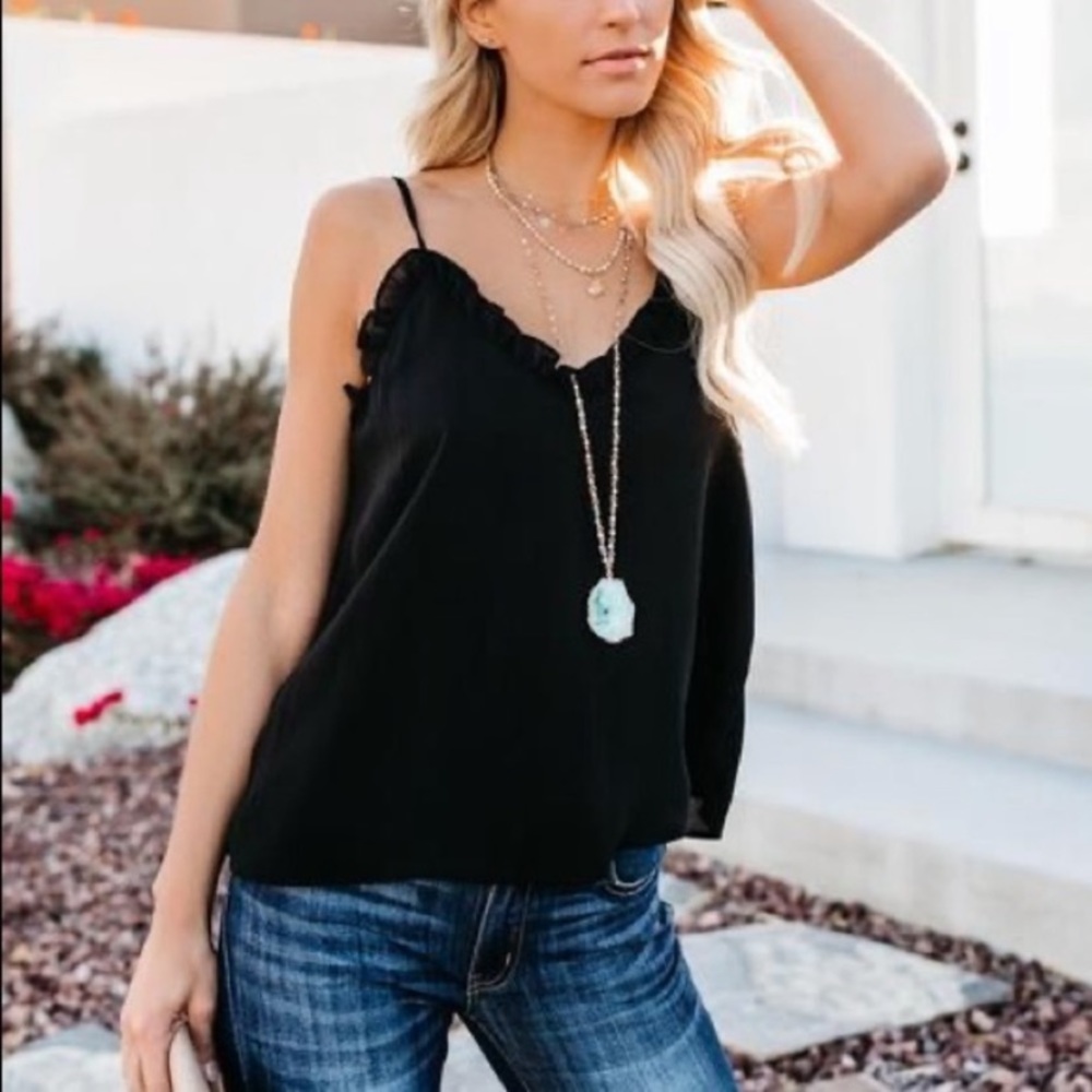 🔹New🔹Black Ruffle Cami Top